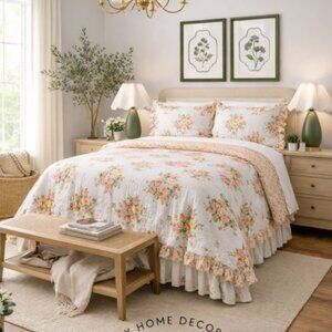 Twin/Twin XL Printed Floral Double Ruffle Comforter Set-Threshold Studio McGee